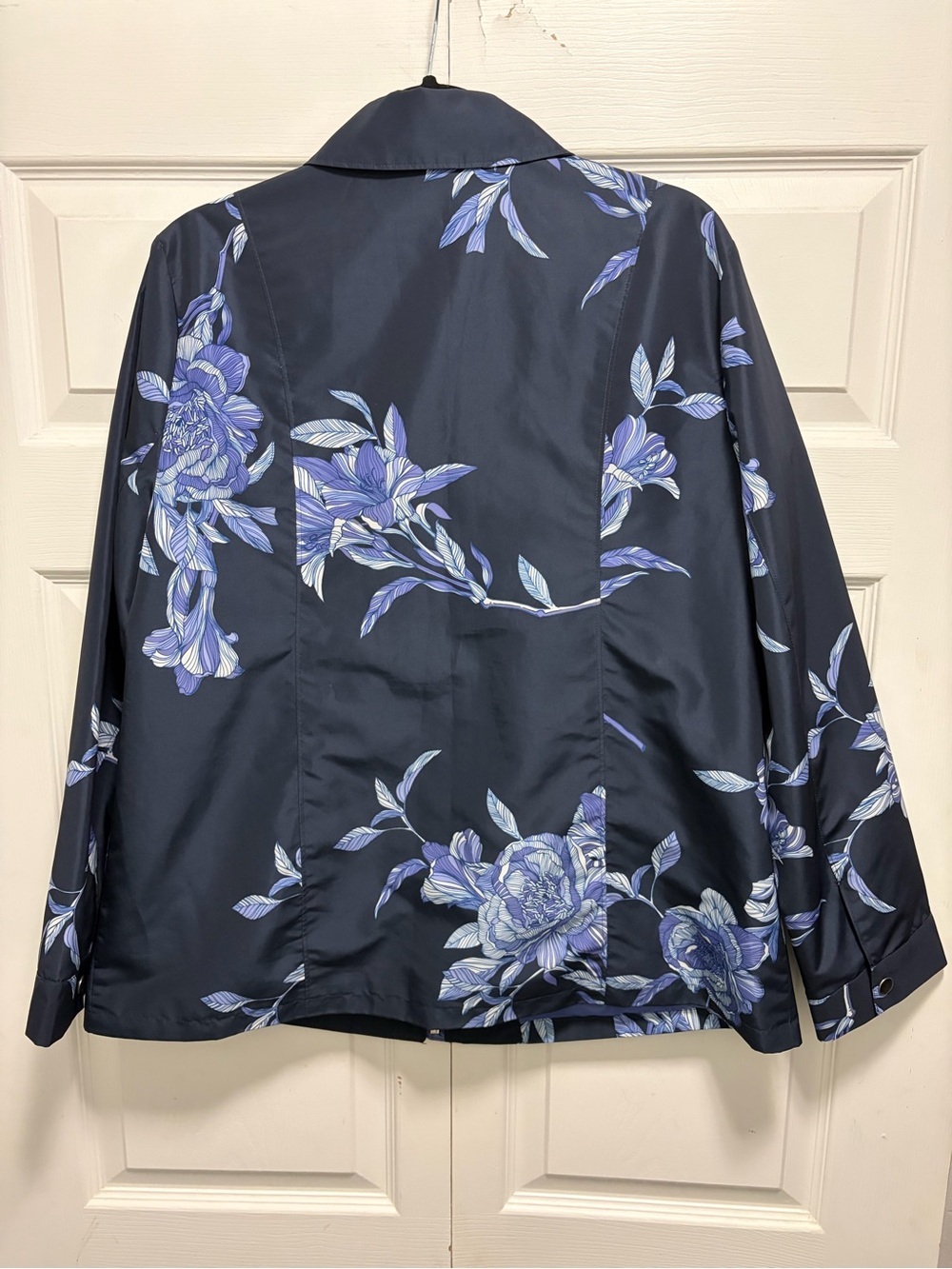 Chico's Navy and Periwinkle Floral Jacket - Picture 9 of 13